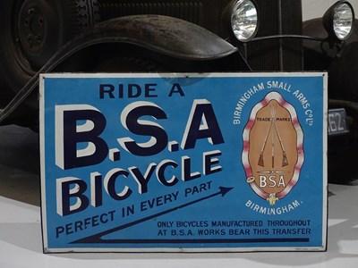 Lot 34 - BSA bicycle sign.