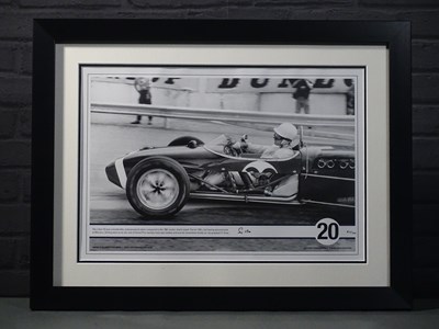 Lot 52 - Sir Stirling Moss framed print No.2 of only 220 produced and signed, Monaco 1961