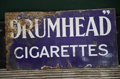 Lot 4 - Players and Drumhead single sided enamel cigarette signs