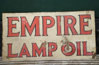 Lot 10 - Double sided Empire Lamb Oil enamel sign